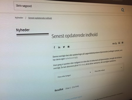 Senest opdaterede indhold på dansk