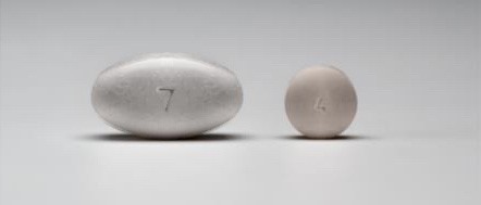 Tabletform for Rybelsys, oprindelig til venstre, ny til højre