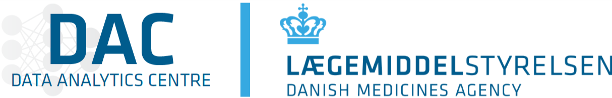 Dataanalysecentrets (DAC) logo. DAC som er en del af Lægemiddelstyrelsen.