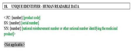 Screenshot of the unique identifier